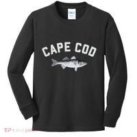 Cape Cod Striper Striped Bass Fun Fishing Kids Long Sleeve Shirt thumb 0