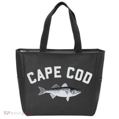 Cape Cod Striper Striped Bass Fun Fishing Tote Bag