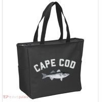 Cape Cod Striper Striped Bass Fun Fishing Tote Bag thumb 2