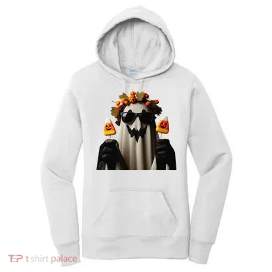 Candy Corn Spooky Ghost Halloween Pumpkin Women's Hoodie