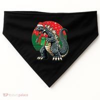 Cool Christmas Santa Japanese Monster Kaiju USA-Made Doggie Bandana thumb 0