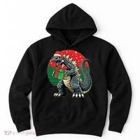 Cool Christmas Santa Japanese Monster Kaiju Hoodie thumb 0