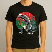 Cool Christmas Santa Japanese Monster Kaiju T-Shirt thumb 3