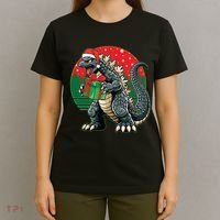Cool Christmas Santa Japanese Monster Kaiju T-Shirt thumb 4
