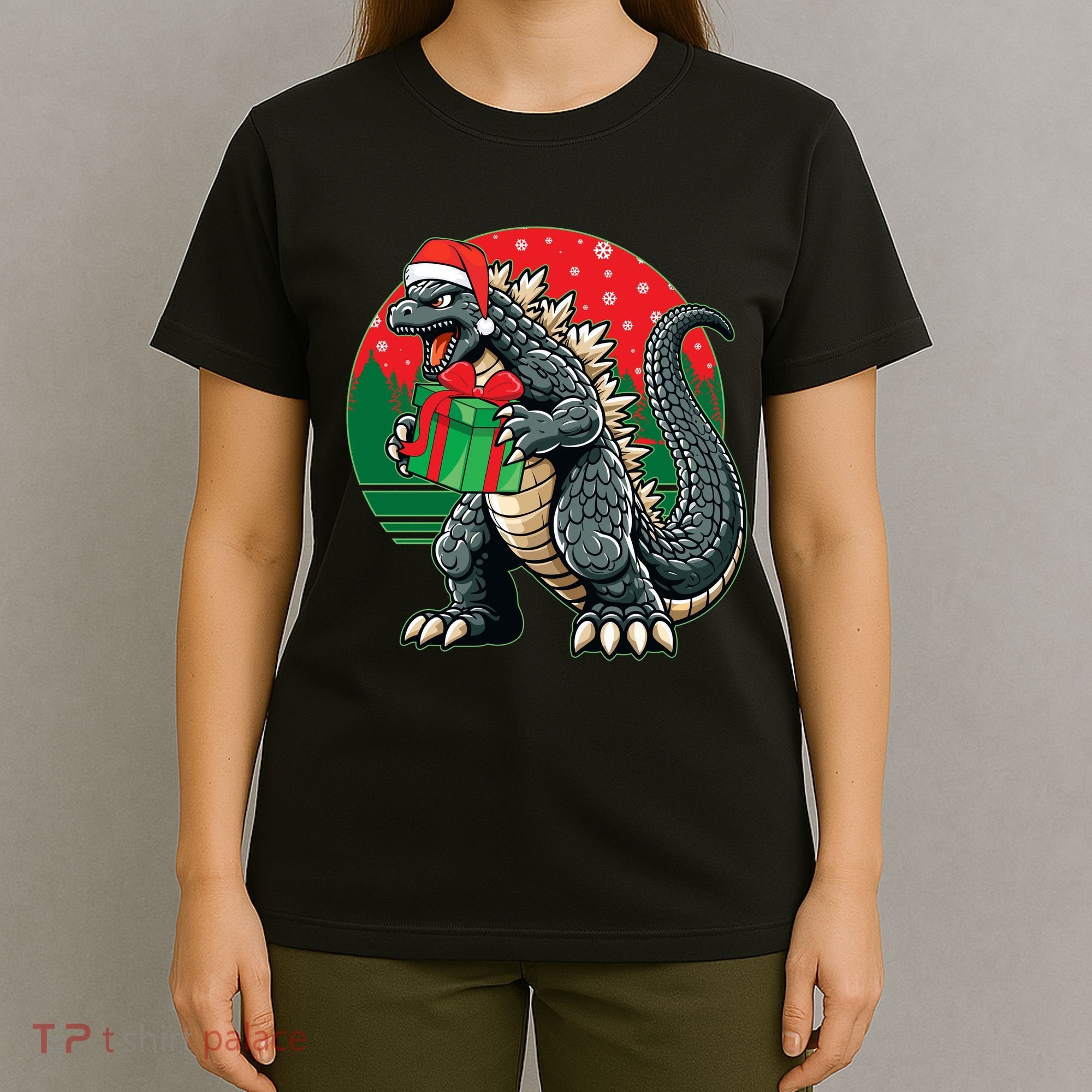 Cool Christmas Santa Japanese Monster Kaiju T-Shirt