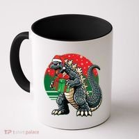 Cool Christmas Santa Japanese Monster Kaiju Coffee Mug thumb 0