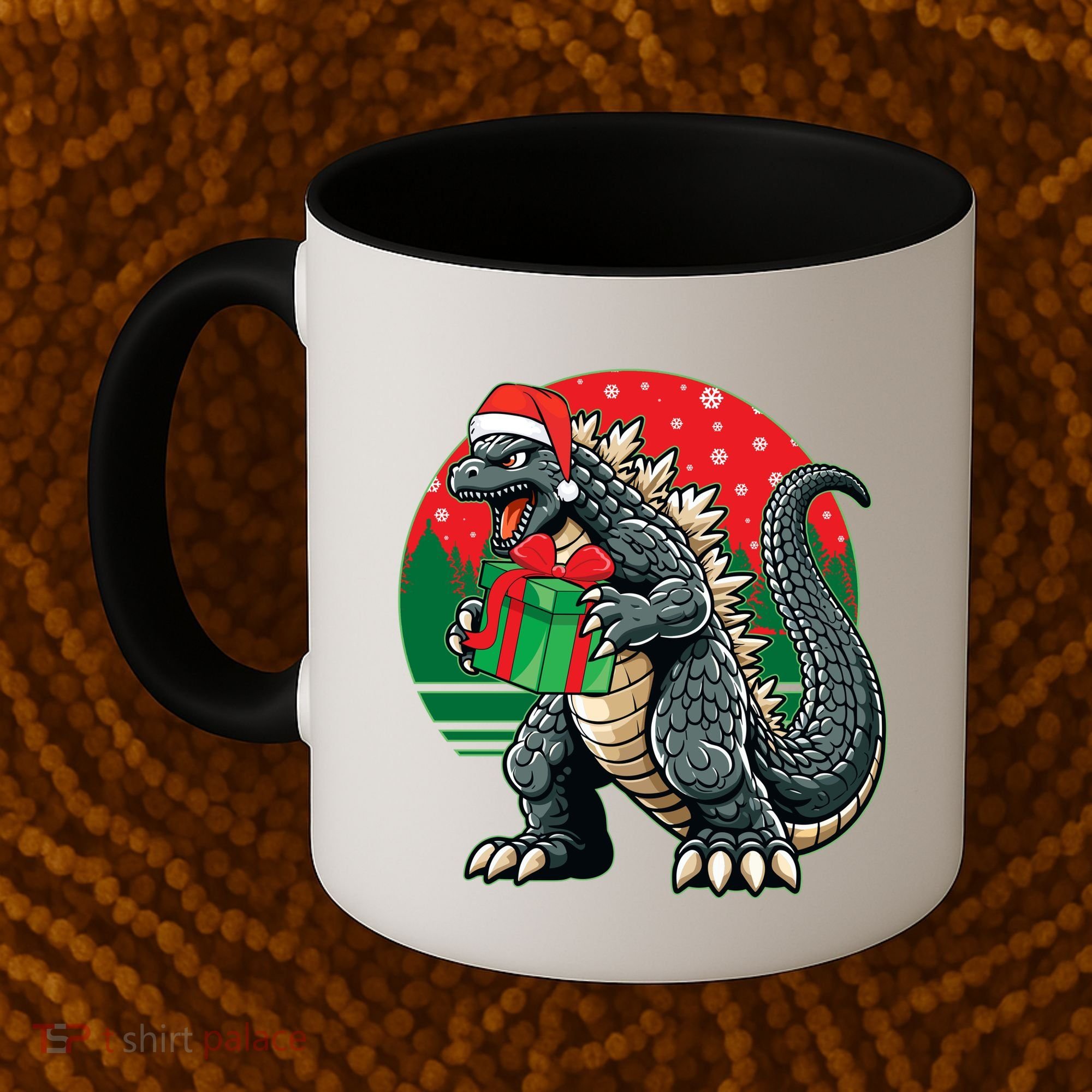 Cool Christmas Santa Japanese Monster Kaiju Coffee Mug