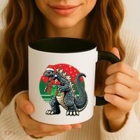 Cool Christmas Santa Japanese Monster Kaiju Coffee Mug thumb 3