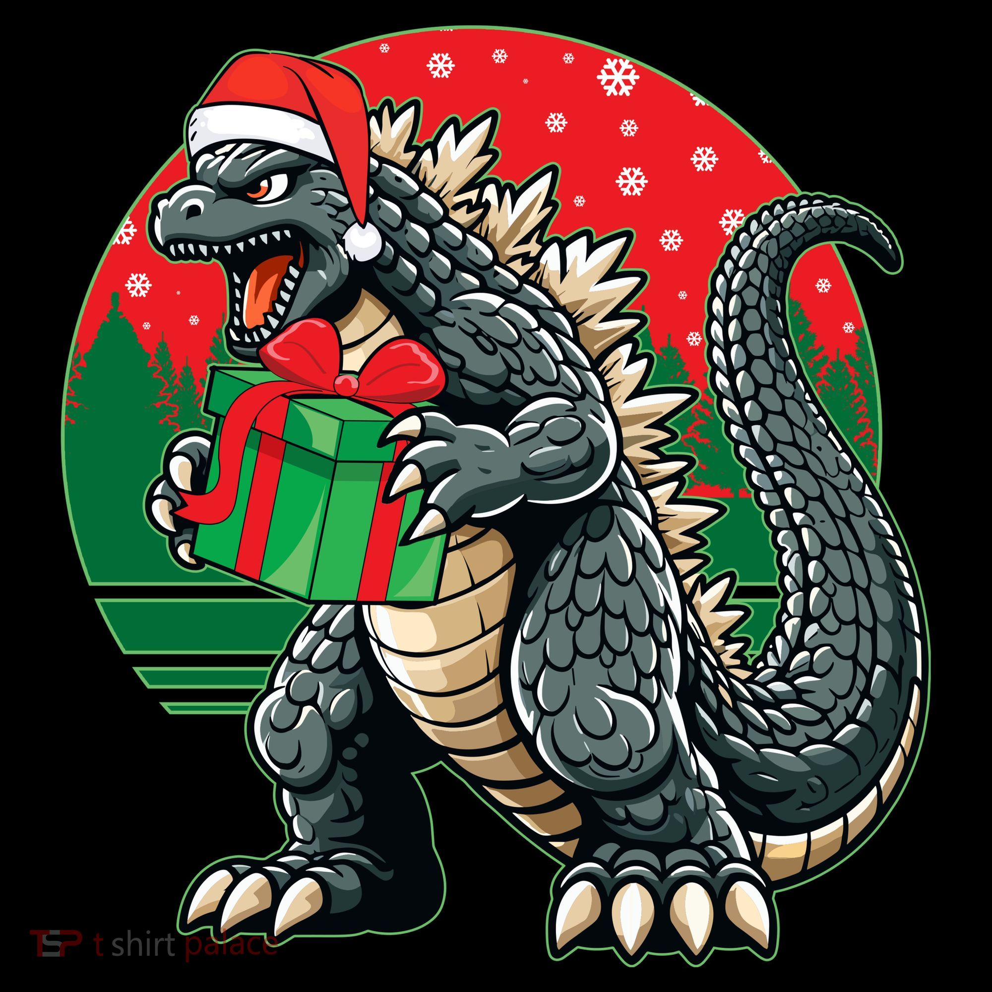 Cool Christmas Santa Japanese Monster Kaiju Coffee Mug