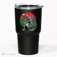 Cool Christmas Santa Japanese Monster Kaiju Tumbler thumb 0