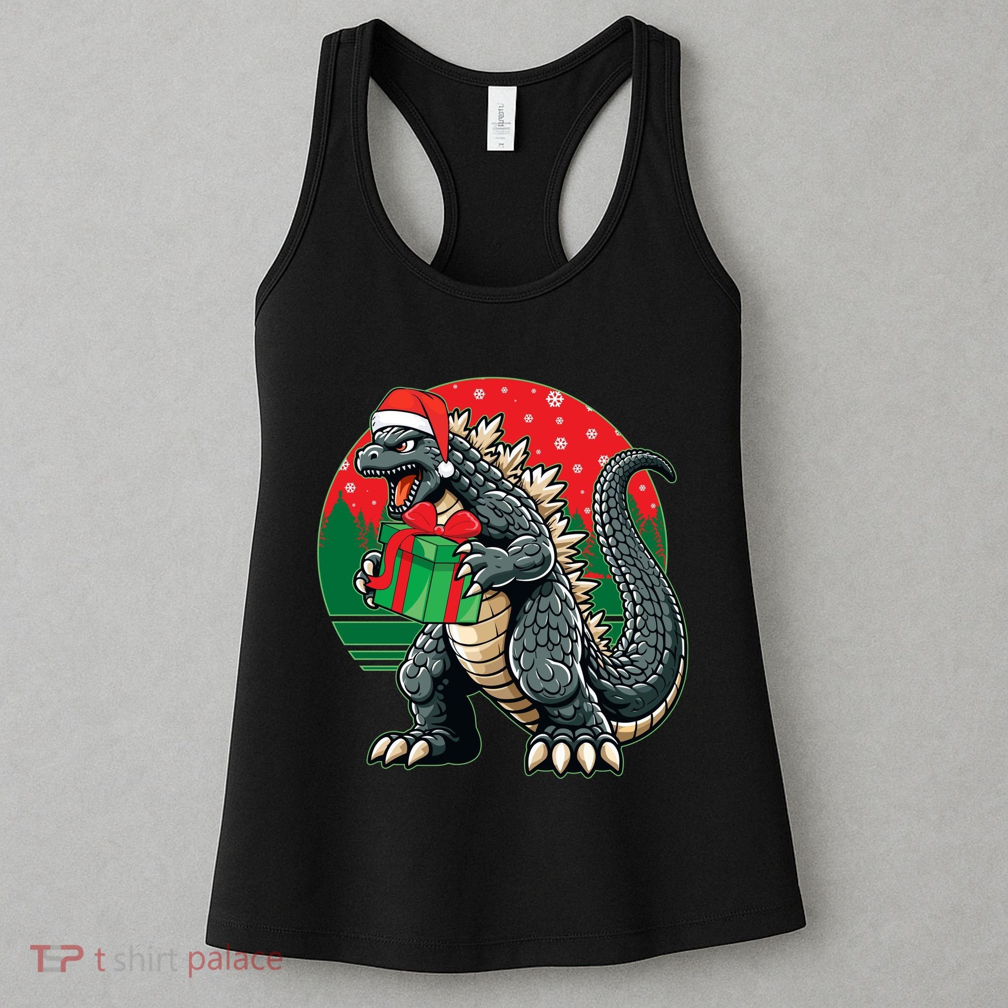 Cool Christmas Santa Japanese Monster Kaiju Women's Tank Top