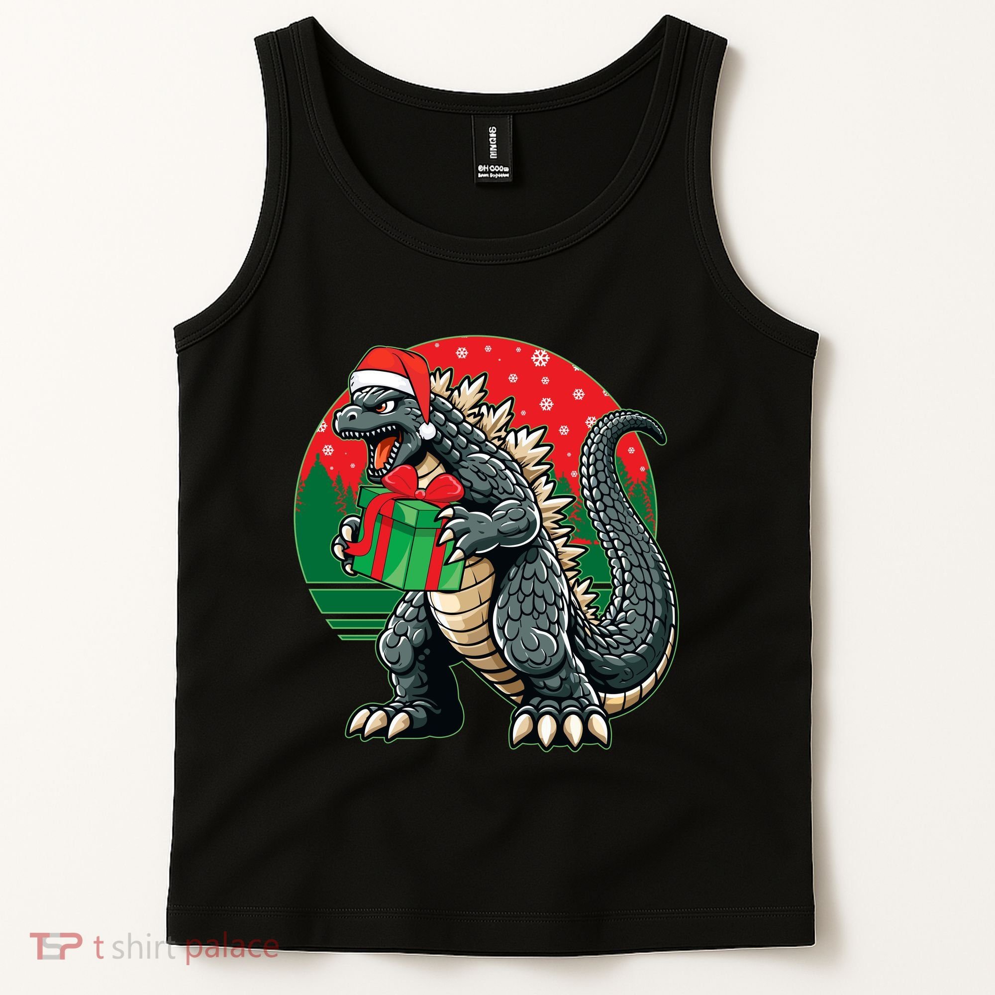 Cool Christmas Santa Japanese Monster Kaiju Tank Top