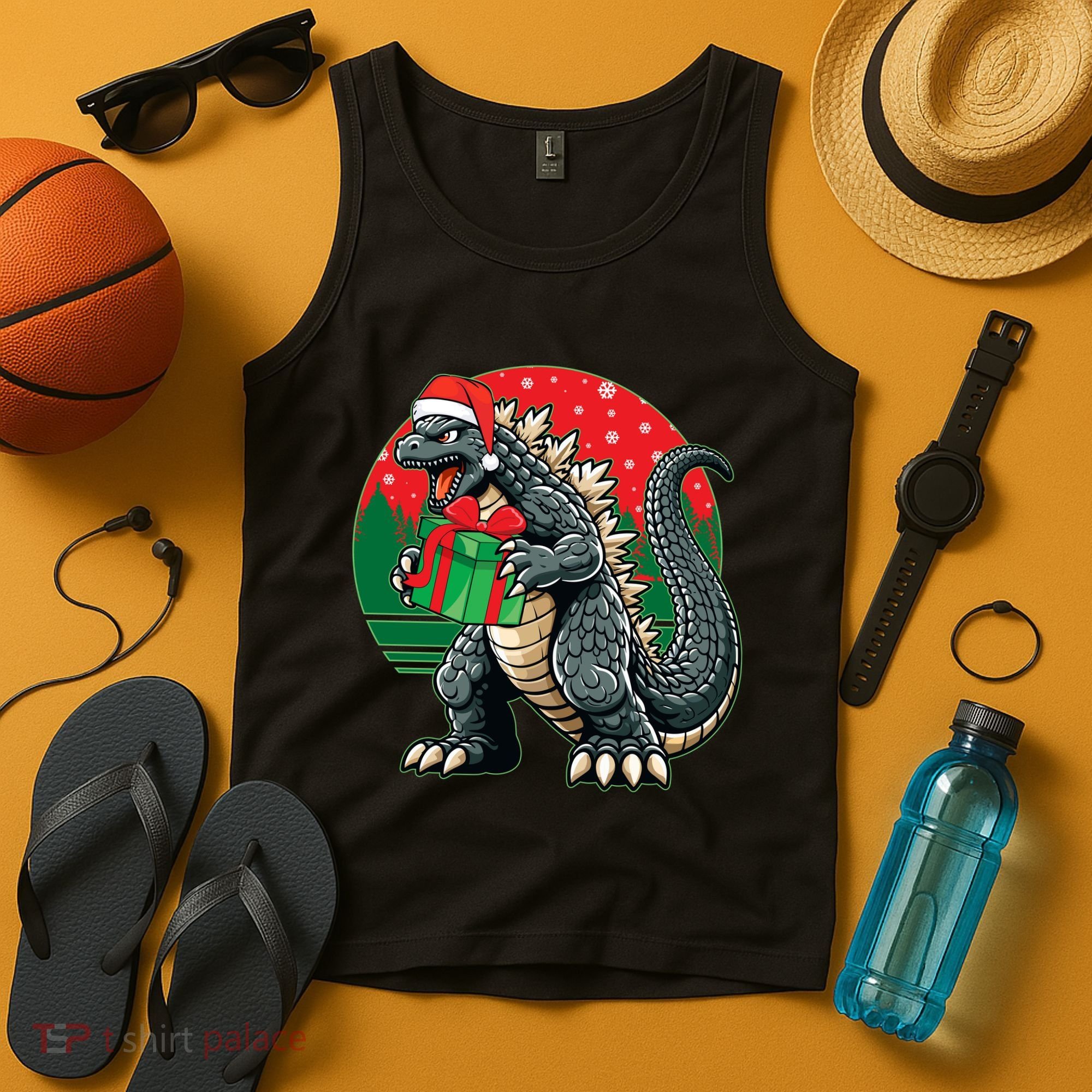 Cool Christmas Santa Japanese Monster Kaiju Tank Top