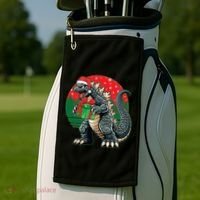 Cool Christmas Santa Japanese Monster Kaiju Golf Towel thumb 2
