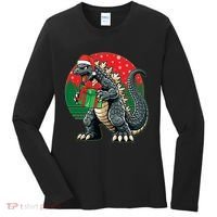 Cool Christmas Santa Japanese Monster Kaiju Women's Long Sleeve Shirt thumb 0