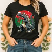 Cool Christmas Santa Japanese Monster Kaiju Women's T-Shirt thumb 2