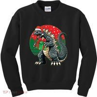 Cool Christmas Santa Japanese Monster Kaiju Kids Sweatshirt thumb 0