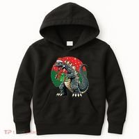 Cool Christmas Santa Japanese Monster Kaiju Kids Hoodie thumb 0