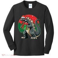 Cool Christmas Santa Japanese Monster Kaiju Kids Long Sleeve Shirt thumb 0