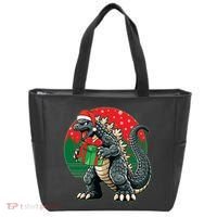 Cool Christmas Santa Japanese Monster Kaiju Tote Bag thumb 0