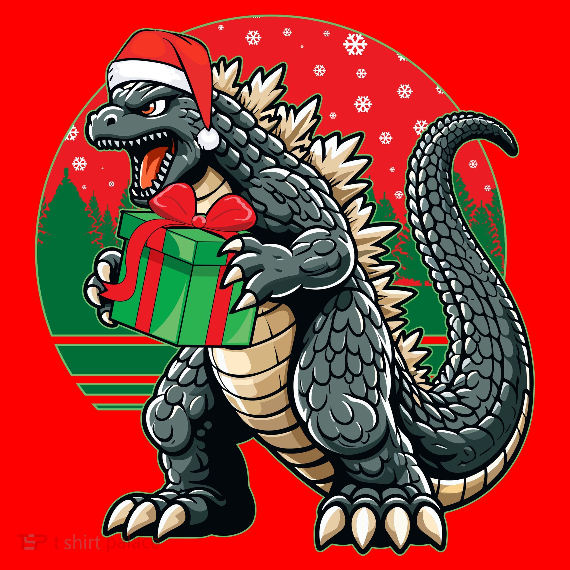 Cool Christmas Santa Japanese Monster Kaiju Santa Hat
