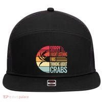 Crab Crabmeat Seafood Crabbing Crabs Crabby 7 Panel Mesh Trucker Snapback Hat thumb 0