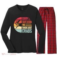 Crab Crabmeat Seafood Crabbing Crabs Crabby Women's Long Sleeve Flannel Pajama Set  thumb 0