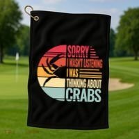 Crab Crabmeat Seafood Crabbing Crabs Crabby Golf Towel thumb 1