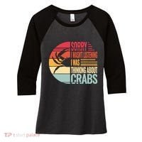 Crab Crabmeat Seafood Crabbing Crabs Crabby Women's Tri-Blend 3/4-Sleeve Raglan Shirt thumb 0