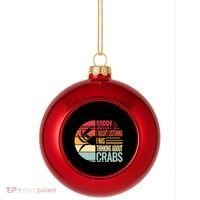 Crab Crabmeat Seafood Crabbing Crabs Crabby Plastic Christmas Ball Ornament thumb 0