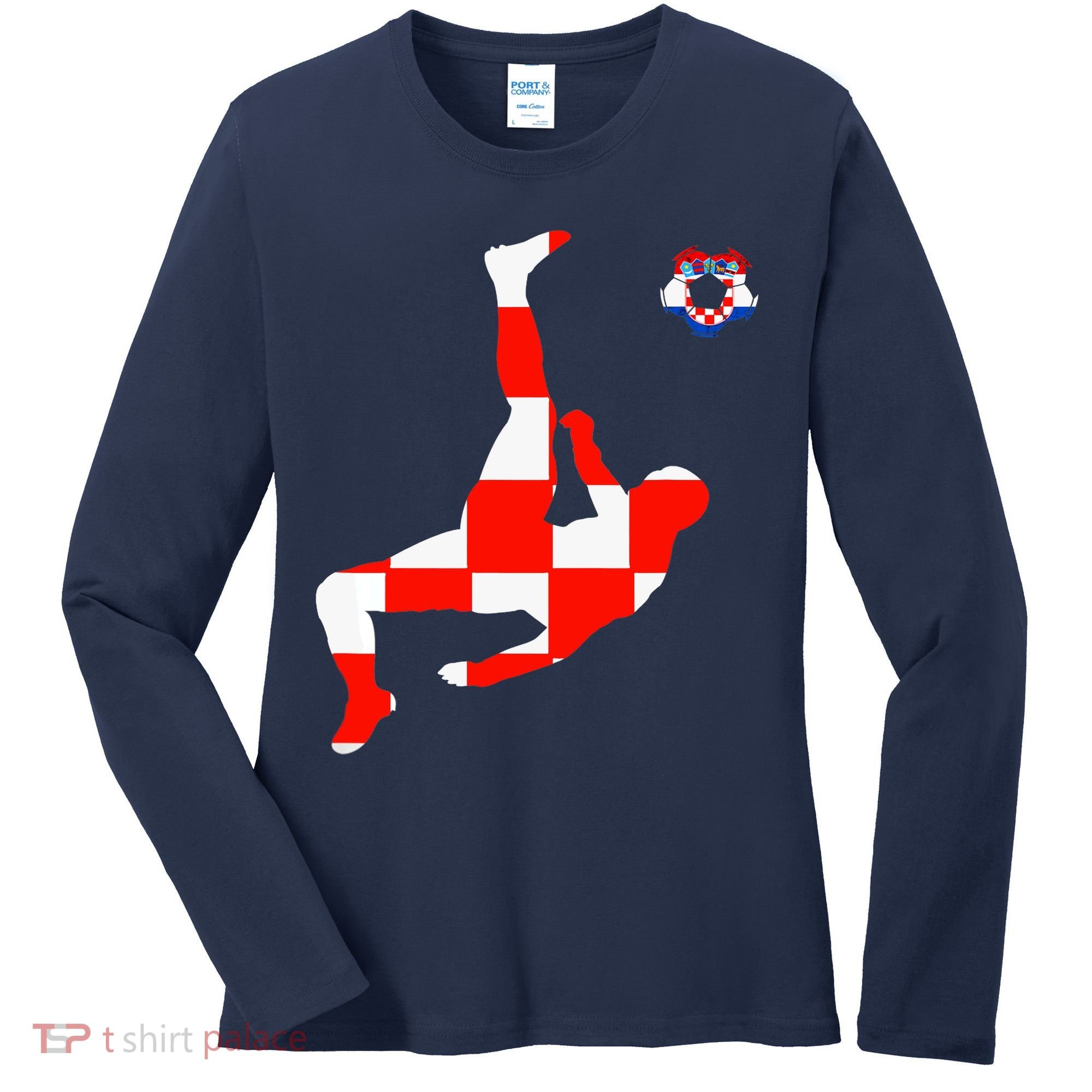 Croatia Croatian Soccer Player Croatian Pride Croatian Flag Women's Long Sleeve Shirt