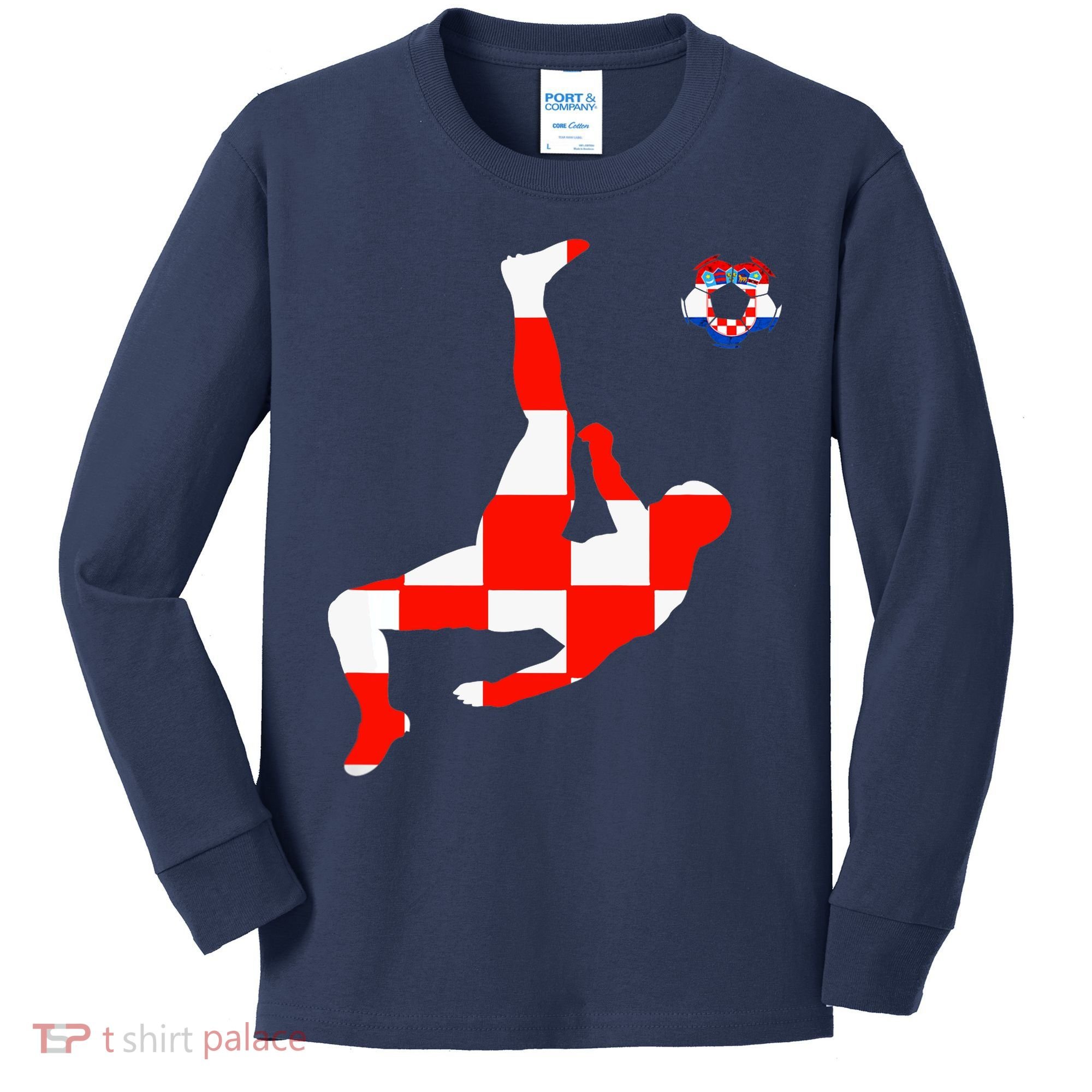 Croatia Croatian Soccer Player Croatian Pride Croatian Flag Kids Long Sleeve Shirt