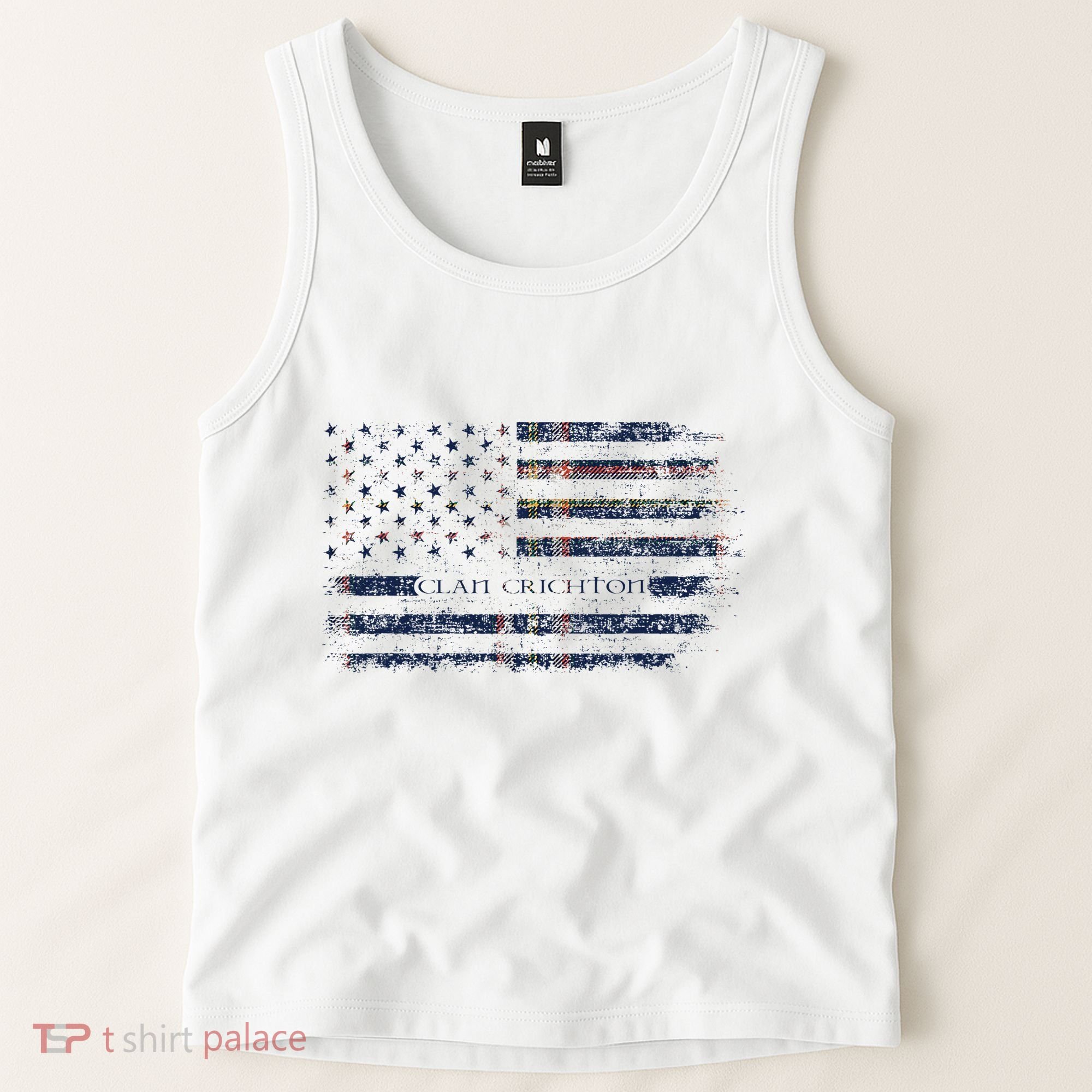 Clan Crichton Scottish Tartan Us Flag Kilt Scotland Tank Top