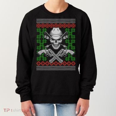 Cool Cowboy Skull Ugly Christmas Sweater Women's Sweatshirt