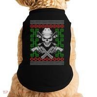 Cool Cowboy Skull Ugly Christmas Sweater Doggie Tank thumb 0