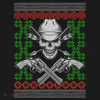 Cool Cowboy Skull Ugly Christmas Sweater Bucket Hat thumb 4
