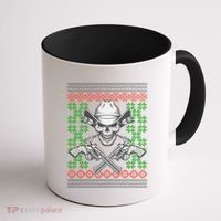 Cool Cowboy Skull Ugly Christmas Sweater Coffee Mug thumb 1