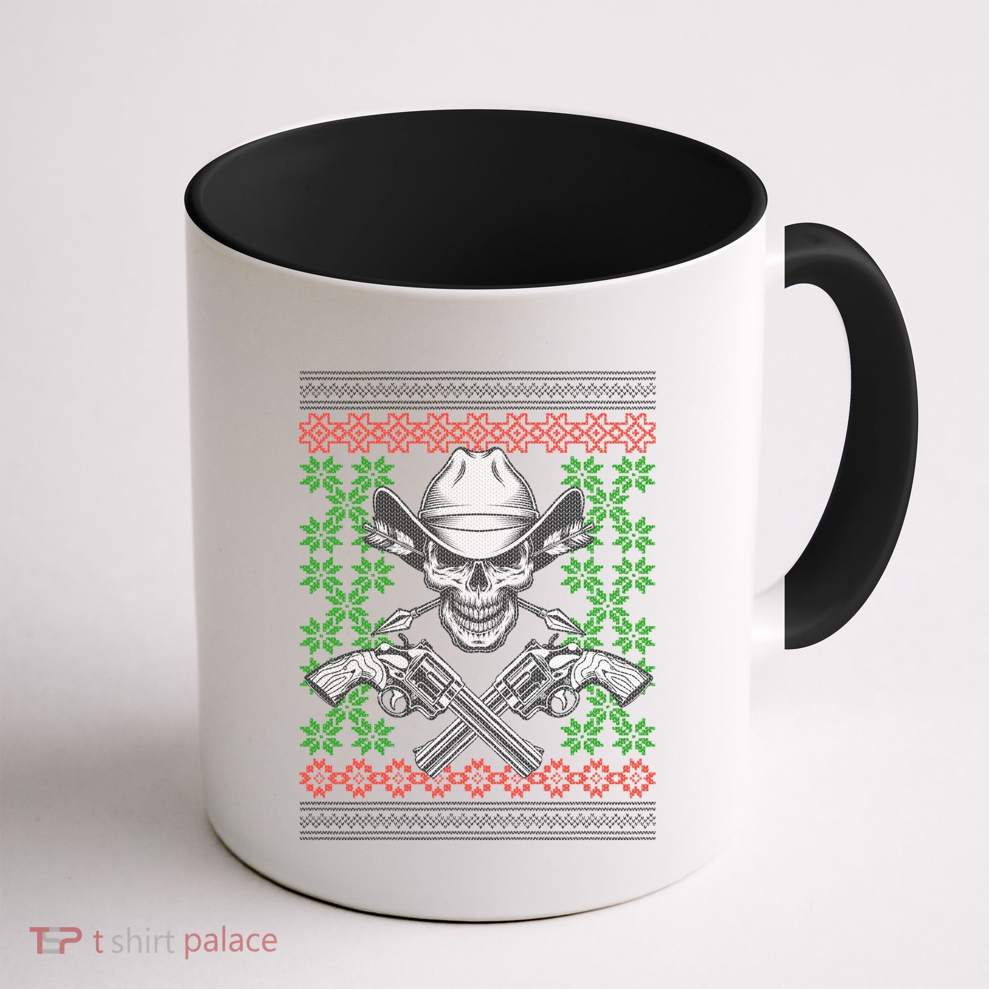 Cool Cowboy Skull Ugly Christmas Sweater Coffee Mug