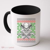 Cool Cowboy Skull Ugly Christmas Sweater Coffee Mug thumb 0