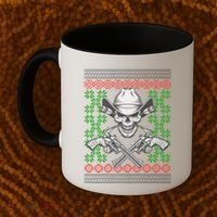 Cool Cowboy Skull Ugly Christmas Sweater Coffee Mug thumb 2