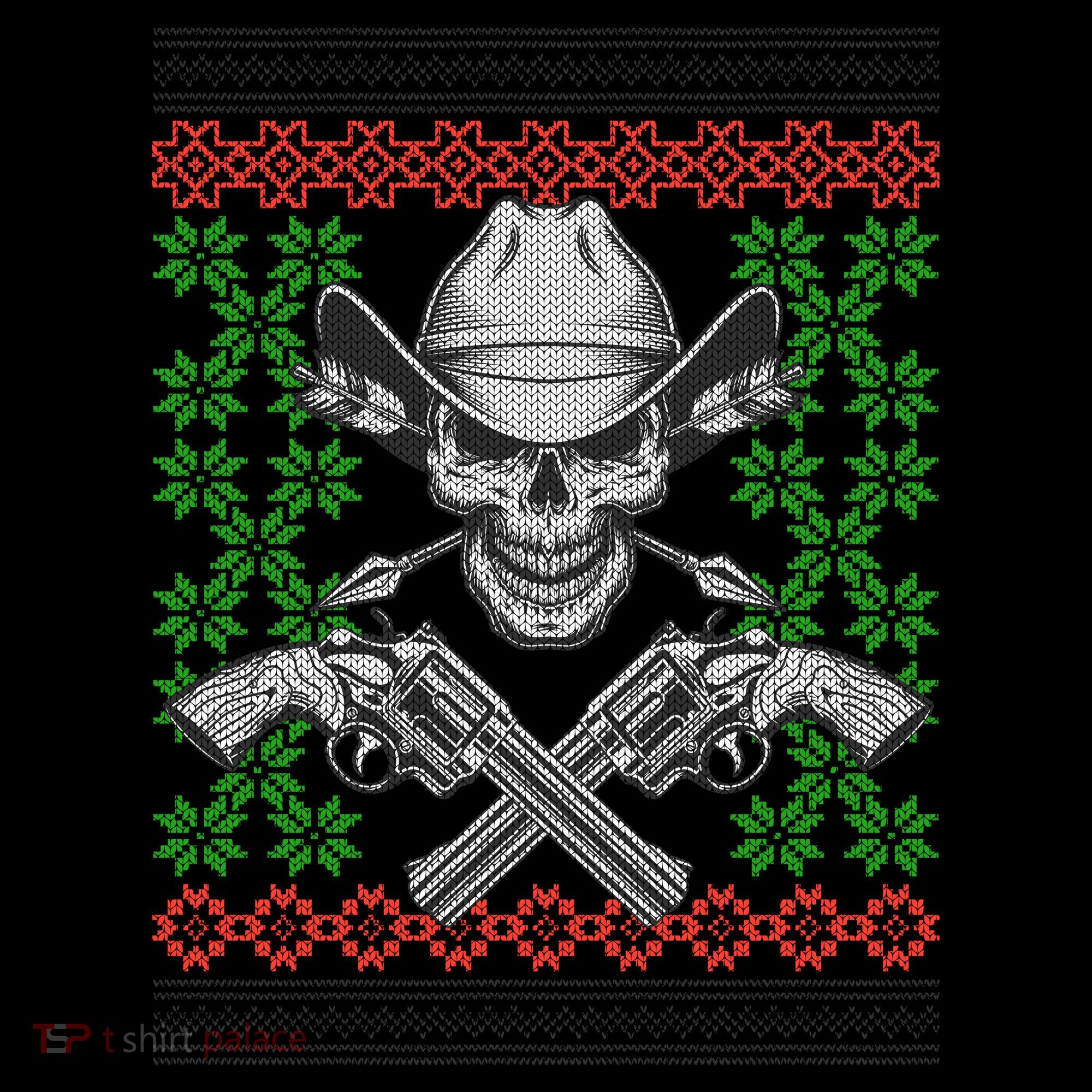 Cool Cowboy Skull Ugly Christmas Sweater Coffee Mug