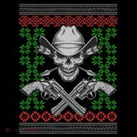 Cool Cowboy Skull Ugly Christmas Sweater Women's Hoodie thumb 2