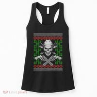 Cool Cowboy Skull Ugly Christmas Sweater Women's Tank Top thumb 0