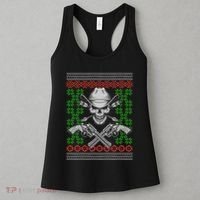 Cool Cowboy Skull Ugly Christmas Sweater Women's Tank Top thumb 3