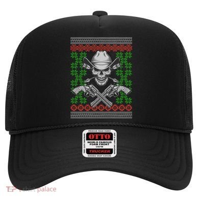 Cool Cowboy Skull Ugly Christmas Sweater Hat