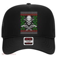 Cool Cowboy Skull Ugly Christmas Sweater Hat thumb 0