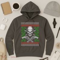 Cool Cowboy Skull Ugly Christmas Sweater Hoodie thumb 3