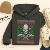 Cool Cowboy Skull Ugly Christmas Sweater Hoodie thumb 4