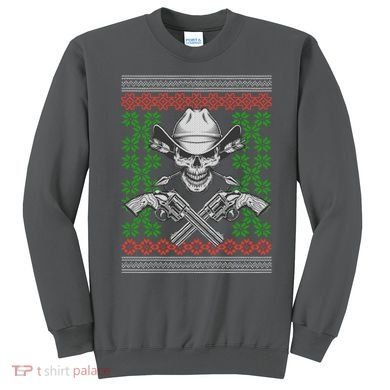 Cool Cowboy Skull Ugly Christmas Sweater Sweatshirt