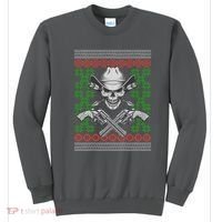 Cool Cowboy Skull Ugly Christmas Sweater Sweatshirt thumb 0